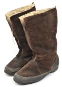 A pair of RAF sheepskin knee length flying boots, zip up fronts. Basically GC (service wear overall)