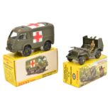 2 French Dinky Military. Jeep Porte-Fuses (SS10). Rocket Carrier Jeep complete with all three