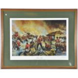 A similar coloured print “Rorke’s Drift, Defending the Storehouse” after original oil painting by