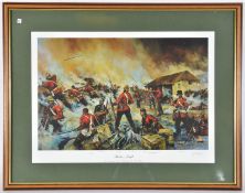 A similar coloured print “Rorke’s Drift, Defending the Storehouse” after original oil painting by