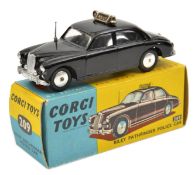 Corgi Toys Pathfinder Police Car (209). In black with no interior, POLICE sign and bells to roof,
