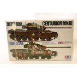 An impressive 1:25th Scale Tamiya British Army Centurion Tank Mk.III. An as new unmade kit, with all