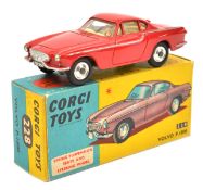 Corgi Toys Volvo P.1800 (228). In red with silver flash, yellow interior, spun wheels and black