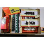 9 Hornby Railways items. 2x BR Class M7 0-4-4T locomotives, RN30129, both with late crest. Plus a BR