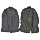 A WWII RAF Sergeant (Signals) jacket, embroidered wing, medal ribbon WWII, to chest, with waistbelt,