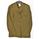 A scarce WWII Women’s Land Army private purchase khaki full dress uniform, 4 pocket jacket, with