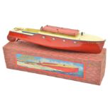 A Hornby Meccano Speed Boat (5). Viking, in red, cream and blue. Together with mast, instructions