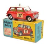 Corgi Toys Monte-Carlo B.M.C. Mini-Cooper 'S' (317). In red with white roof, fitted with spot-light,