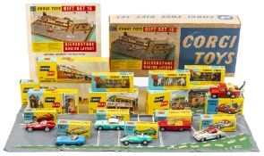 A rare early 1960's Corgi Toys Gift Set 15 Silverstone Racing Layout. Comprising 5 unmade 'Corgi