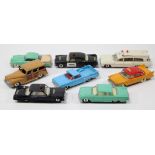 8 Dinky Toys. Superior Criterion Ambulance (263) in cream with red flash, complete with patient on