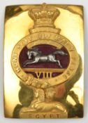 A pre-1855 officer’s rectangular gilt shoulder belt plate of The 8th (The King’s) Regiment,