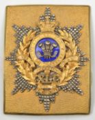 A pre-1855 officer’s rectangular gilt and silver plated shoulder belt plate of the 41st (Welch)