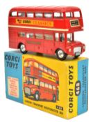 Corgi Toys London Transport Routemaster Bus (468). In red London Transport livery, with cream
