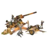 A scarce 1940s Lionel tinplate model of the Japanese Type 88mm Flak Anti-Aircraft Gun as used in