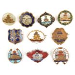 10 different R Artillery sweetheart brooches, mostly enamelled, featuring the regimental badge in