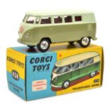 Corgi Toys Volkswagen Kombi (434). In very pale green and light metallic green with red interior,