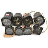 Aircraft instruments dating from the 1950s and 1960s, comprising seven Mk 18 Cabin Altimeters, in