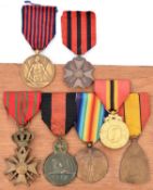 Belgium: 7 medals including Croix de Guerre, Yser medal, Victory, 1914-18 War medal, Volunteers