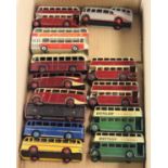 12x Dinky Toys buses and coaches for restoration. 4x 29c Double Decker buses with Leyland grills.