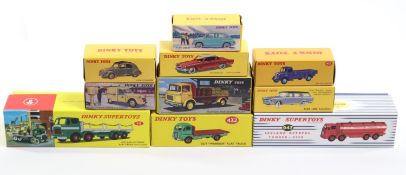 10 Atlas Dinky Toys. Leyland Octopus Flat Truck with chains (935). Leyland Octopus Tanker 'ESSO' (