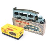 A scarce Dinky Toys Pullmore Car Transporter (982). A seldom seen 6 rivit example in light blue with