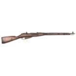 A de-activated 7.62mm Russian M91 Mosin Nagant bolt action military rifle, number 44371, dated 1924.