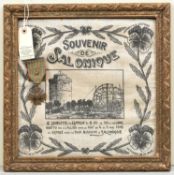 France: a printed panel (or handkerchief) stating "Souvenir De Salonique" and showing line drawing