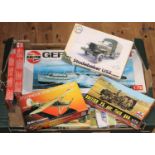 20x unmade military plastic kits by PST, Airfix, ESCI, JB Models, etc. In 1:76, 1:72, etc scales.