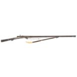 A slender 20 bore Indian matchlock gun, torador, 61" overall, barrel 44" with slightly swollen