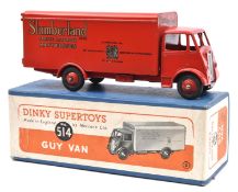 A Dinky Supertoys Guy Van, Slumberland (514). In red Slumberland livery. In blue box with red and