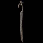 An unusual short sword. Probably Sinhalese 19th century, slightly curved SE blade 46cms, hook-shaped