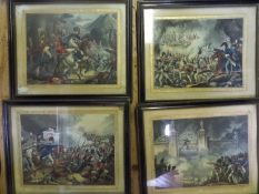 A series of 8 colour prints of Napoleonic War battles and scenes, Cuidad Rodrigo, Pyrenees,