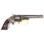 A 6 shot .32" RF Smith & Wesson Model No 2 old issue "Army" single action revolver, number 23270,