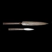 A Persian lance head, Qjar dynasty. Broad DE blade 31.5cms cut with a single fuller and with