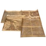 25 sheets of WWI sepia coloured aerial photographs, 18" x 14", mostly with three or four