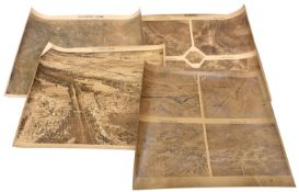 25 sheets of WWI sepia coloured aerial photographs, 18" x 14", mostly with three or four