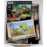 20x unmade military plastic kits by JB Models, Revell, Airfix, Fujimi, etc. In 1:76, 1:72, etc