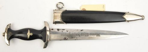 A Third Reich 1933 Model SS dagger, the blade bearing RZM mark over "41/37/SS" and post 1941