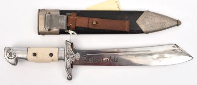 A scarce original sheath for a Third Reich Teno subordinate's hewer, with nickel plated mounts,