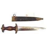 429 A Third Reich NSKK dagger, by Tiger, Solingen, with nickel silver mounts, the crosspiece maed "