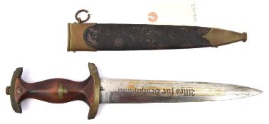 429 A Third Reich NSKK dagger, by Tiger, Solingen, with nickel silver mounts, the crosspiece maed "