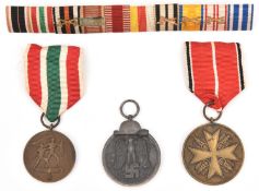Three Third Reich medals: Order of the German Eagle bronze medal of Merit without swords, Return