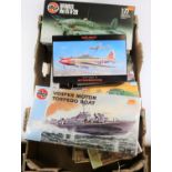 20x unmade military plastic kits by Revell, Airfix, ESCI, Hasegawa, etc. In 1:76, 1:72, etc