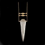 An Indian dagger katar. 19th century, blade 18cms with raised central rib and thickened point,