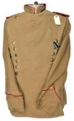 An interesting WWI flieger officer's Uhlan pattern pale khaki lightweight tropical tunic as used