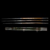 A scarce set of 3 Ottoman hunting javelins jarid. Early 19th century, tapered square section heads