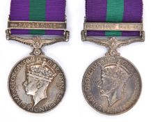 GSM 1918, 1 clasp Palestine (2657030 Gdsmn J L James C. Gds), NVF (contact marked). Another, 1 clasp