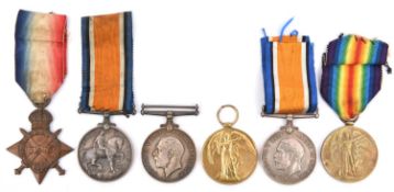 WWI medals, Pair: 1914-15 star, BWM (no Victory present, 11425 Pte F Norman Dorset R) VF. Pair: BWM,