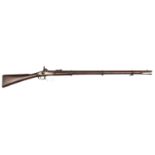 A .577" 3 band Enfield pattern percussion rifle, 55" overall, barrel 39" with B'ham proofs; the lock