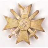 A Third Reich War Merit Cross 1st class with swords, with pin fitting. GC £50-60